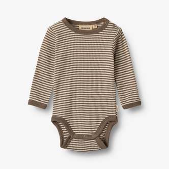 Wool Body L/S Lucca, Wood Stripe, Wheat