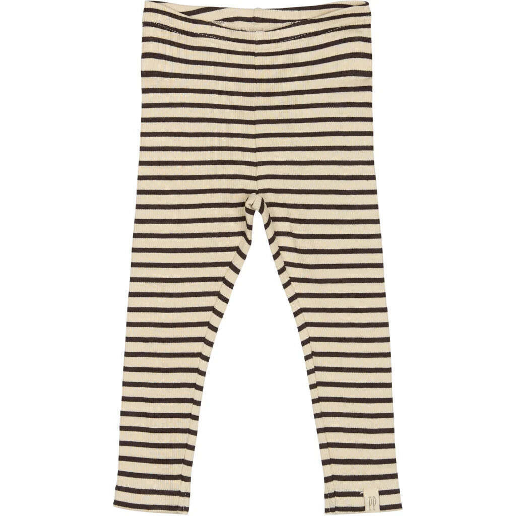 Leggings Modal Stripe, Coffee Bean/Off White, Petit Piao