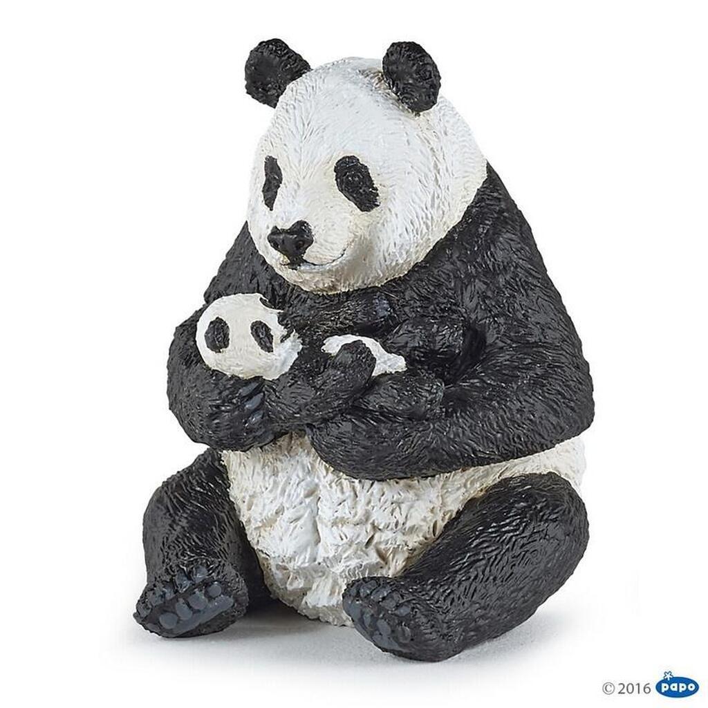 Siddende Panda med Unge, Papo