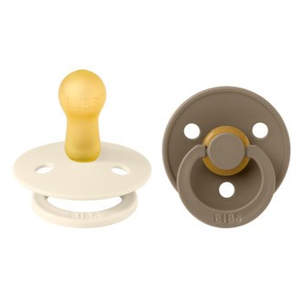 BIBS Sut, 2, Ivory/Dark Oak, 2-pak, 6-18 mdr.
