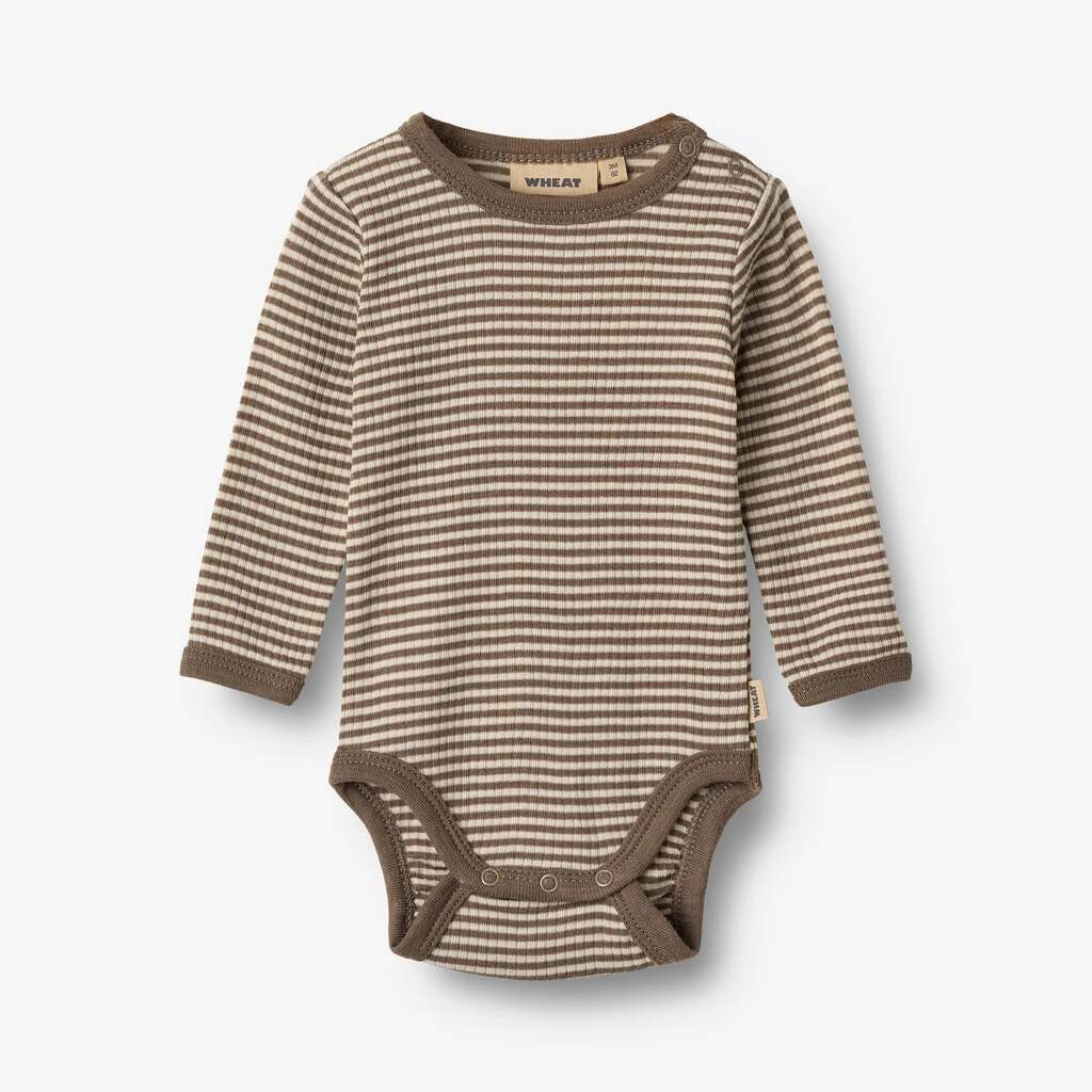 Wool Body L/S Lucca, Wood Stripe, Wheat