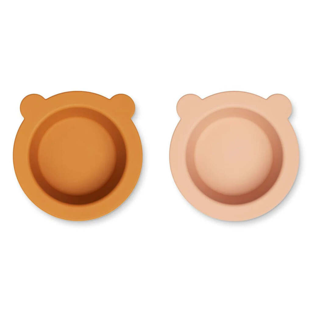 Peony Skål med Sugekop, 2-pak, Mustard/Tuscany Rose Mix, Liewood