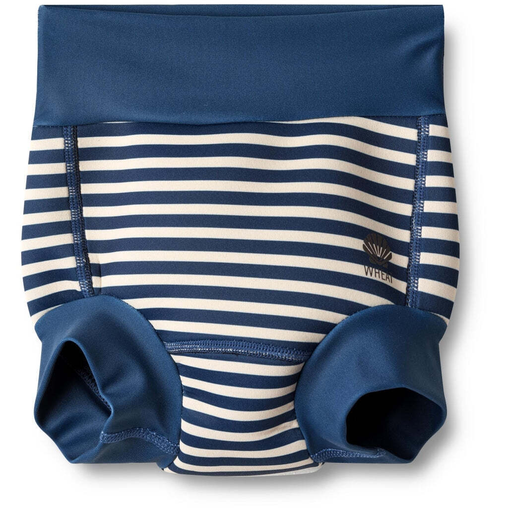 Neopren Svømmebukser, Indigo Stripe, Wheat
