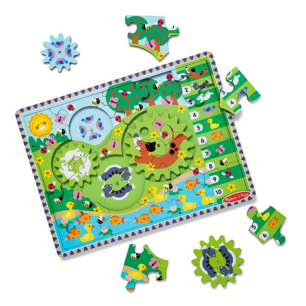 Dyrejagten, Tandhjulspuslespil i Træ, Melissa & Doug