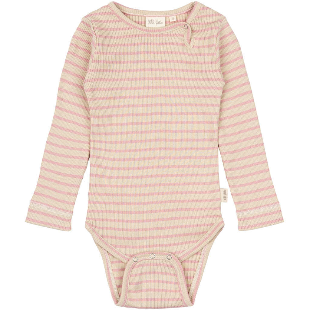 Stribet Body, Bright Rose/Dark Off White, Petit Piao