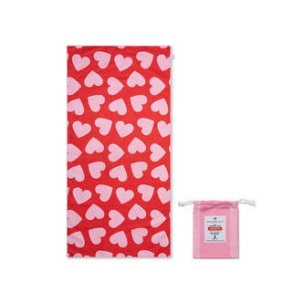 Strandhåndklæde 135 cm, Hearts Red, Swim Essentials