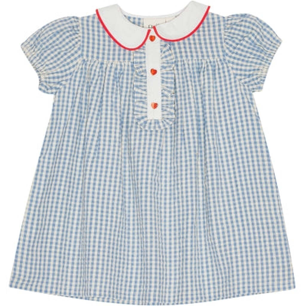River Kjole, Blue/Soft White Gingham, Flöss