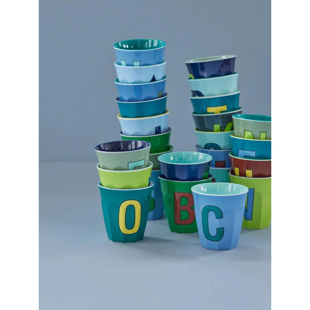 Alfabet Kopper, Ensfarvet, Blå, Rice