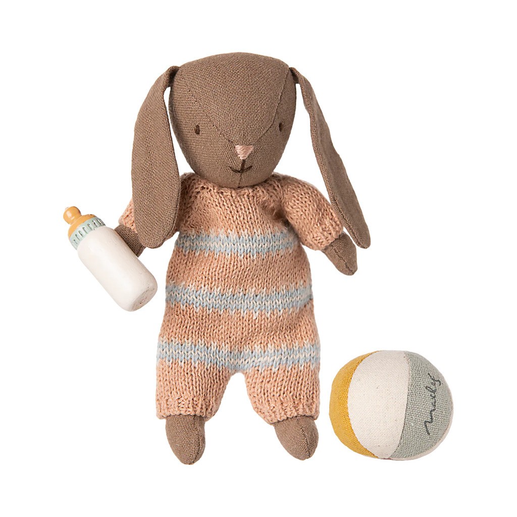 Kanin sæt, Micro - Brun - Støvet rosa, Maileg