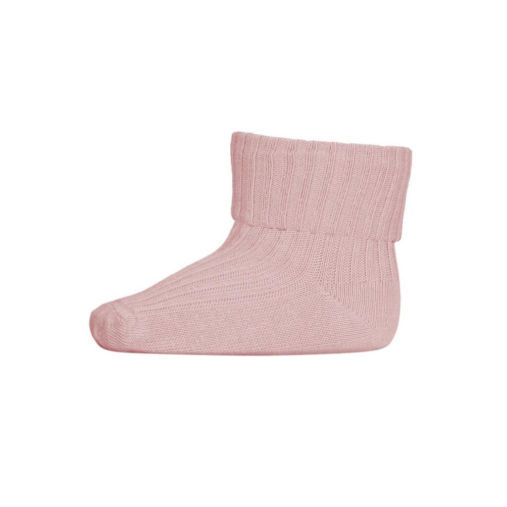 Silver Pink, Rib Baby Strømpe, Bomuld, MP Denmark