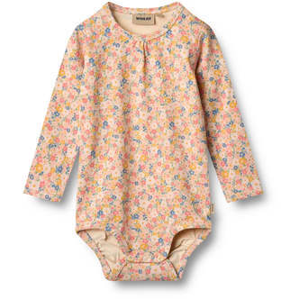 Liv Langærmet Bodystocking, Multi Flowers, Wheat