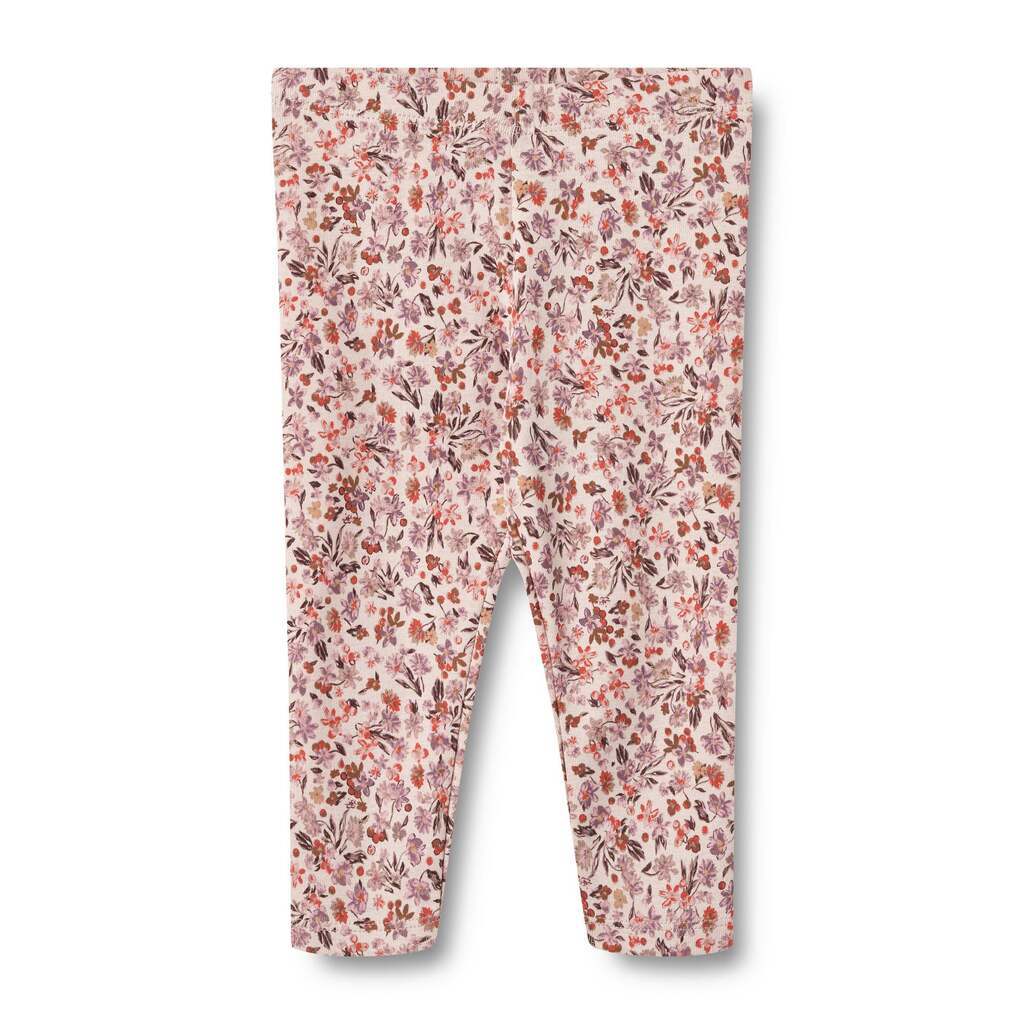 Jules Baby Leggings, Pale Rose Flowers, Wheat