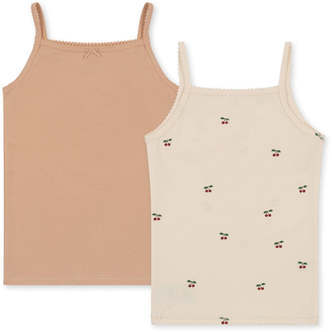 2-Pak Undertrøje Strap Top, Cherry/Toasted Almond, Konges Sløjd