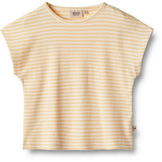 Bette T-shirt, Pale Apricot Stripe, Wheat