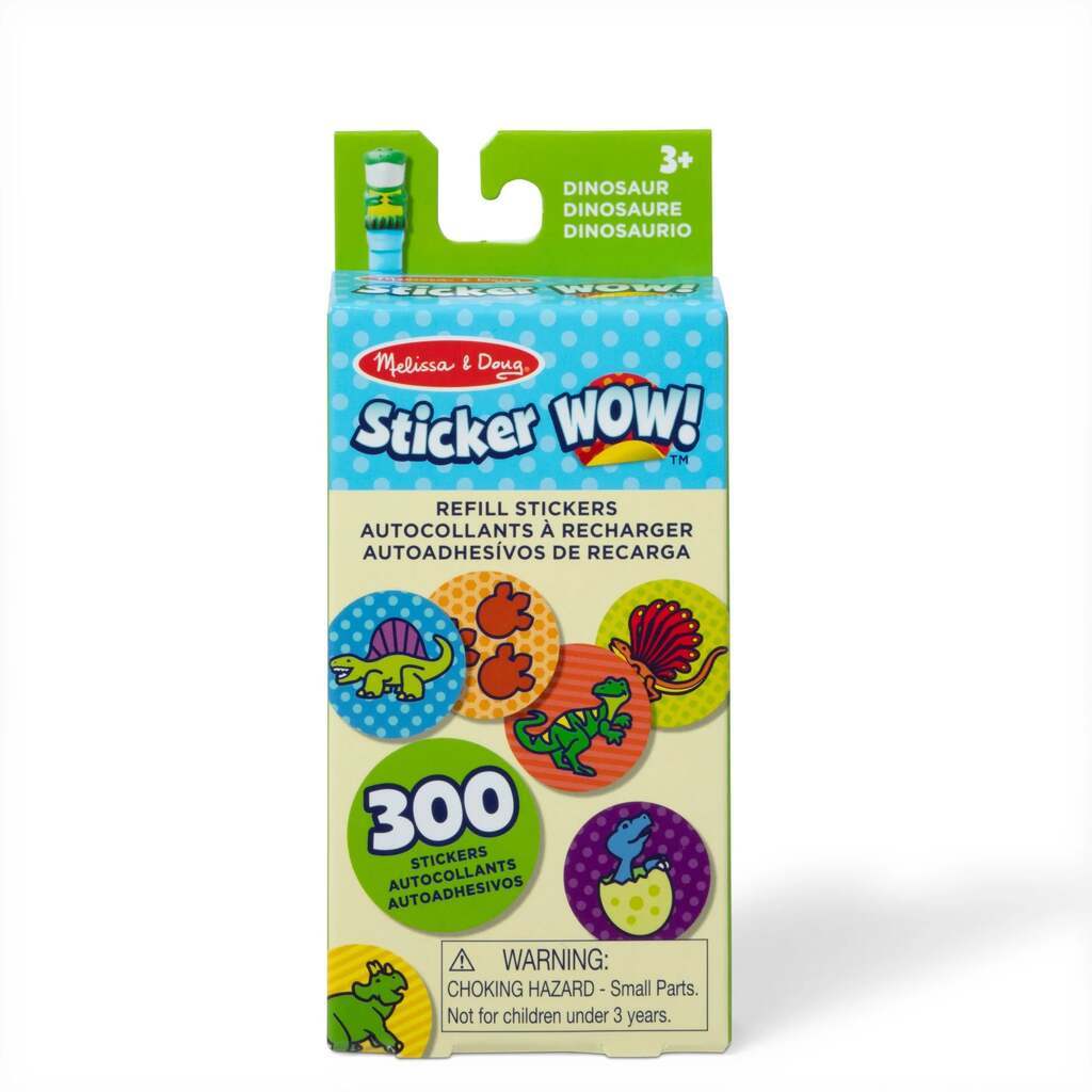 Refill Dino, Sticker-WOW, 300 Klistermærker, Melissa & Doug