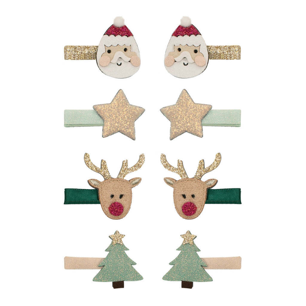 8 hårclips - Mini Santa Christmas, Mimi & Lula