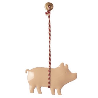 Gris i Metal, Lyserød, Julepynt 2022, Maileg