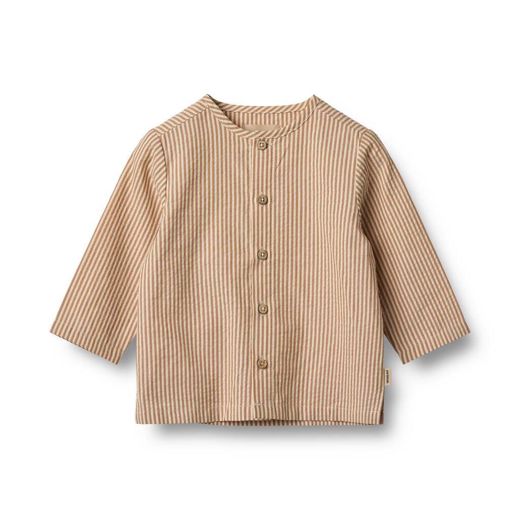 Shelby Skjorte, Caramel Stripe, Wheat