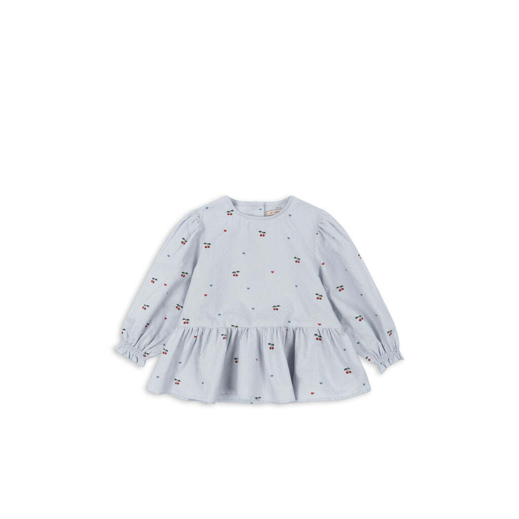 Evia Bluse, Cherry Blue Coeur, Konges Sløjd