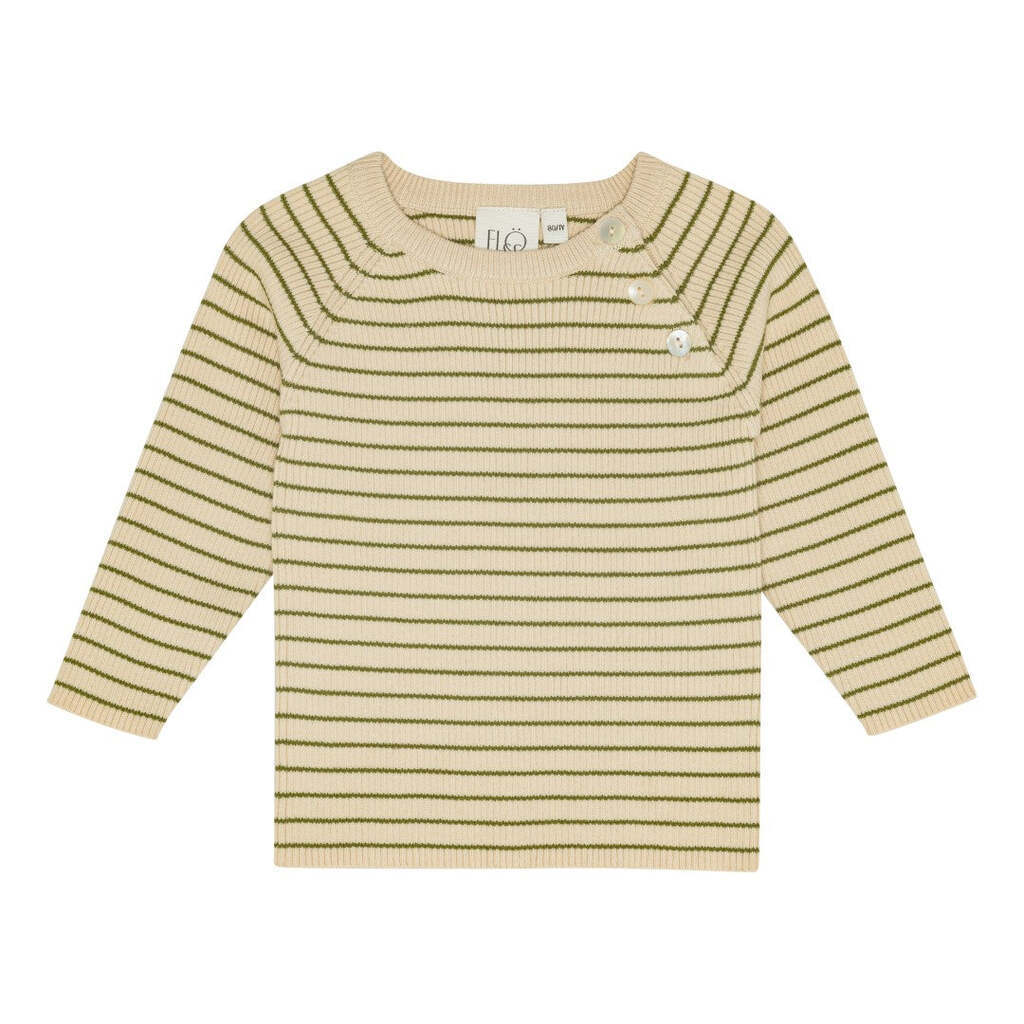 Flye Sweater, Warm Cotton/Green, Flöss