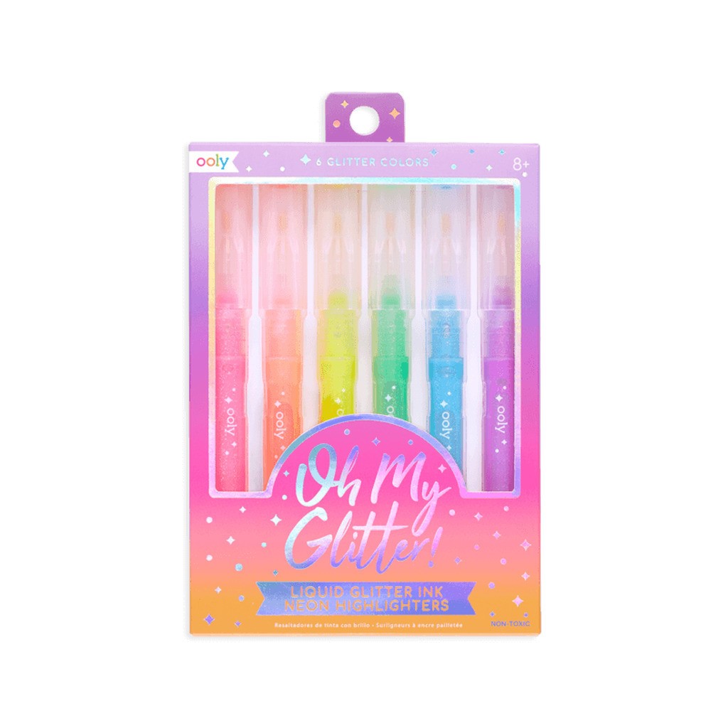 Neon Glitter Highlighters, 6 Farver, Ooly