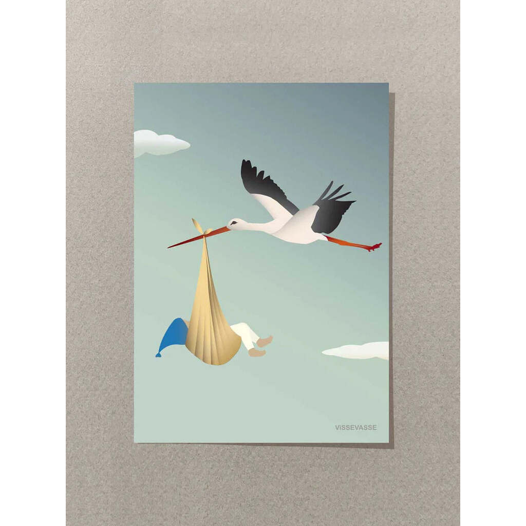Storken, Blå, A6 Kort, ViSSEVASSE