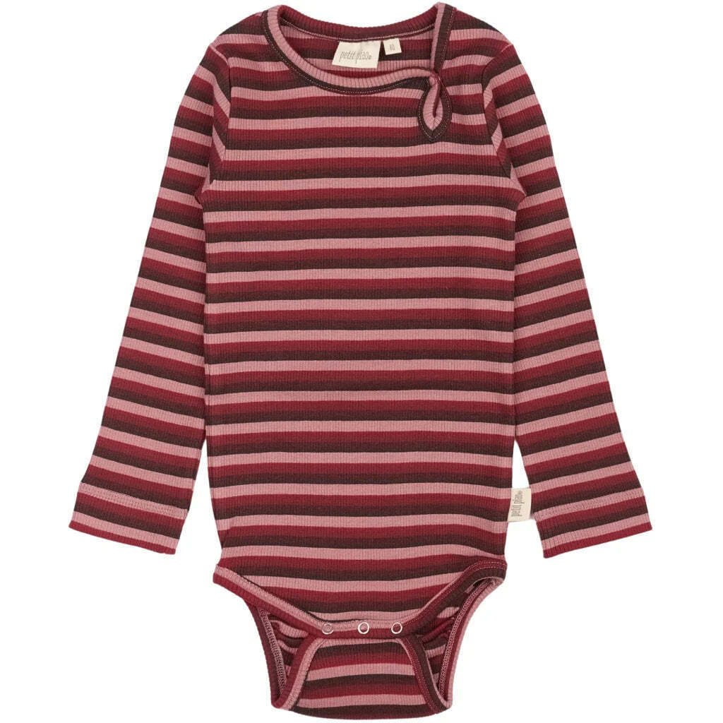 Body L/S Modal Multi Stripe, Biking Red, Petit Piao
