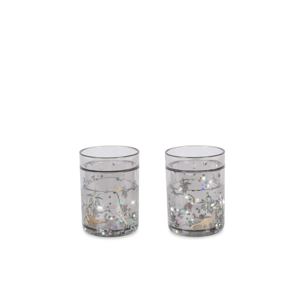 2-Pak Glitter Kopper, Dino, Konges Sløjd