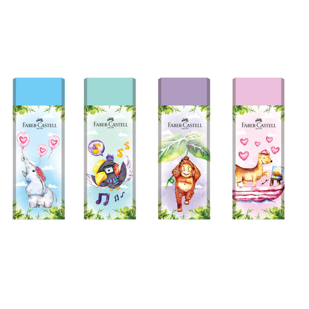 Viskelæder Glade Dyr, Faber-Castell