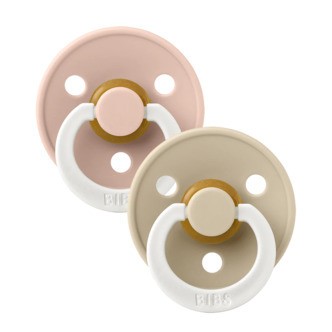 BIBS, 2, Sut Night, Blush GLOW/Vanilla GLOW, 2-pak, 6-18 mdr.