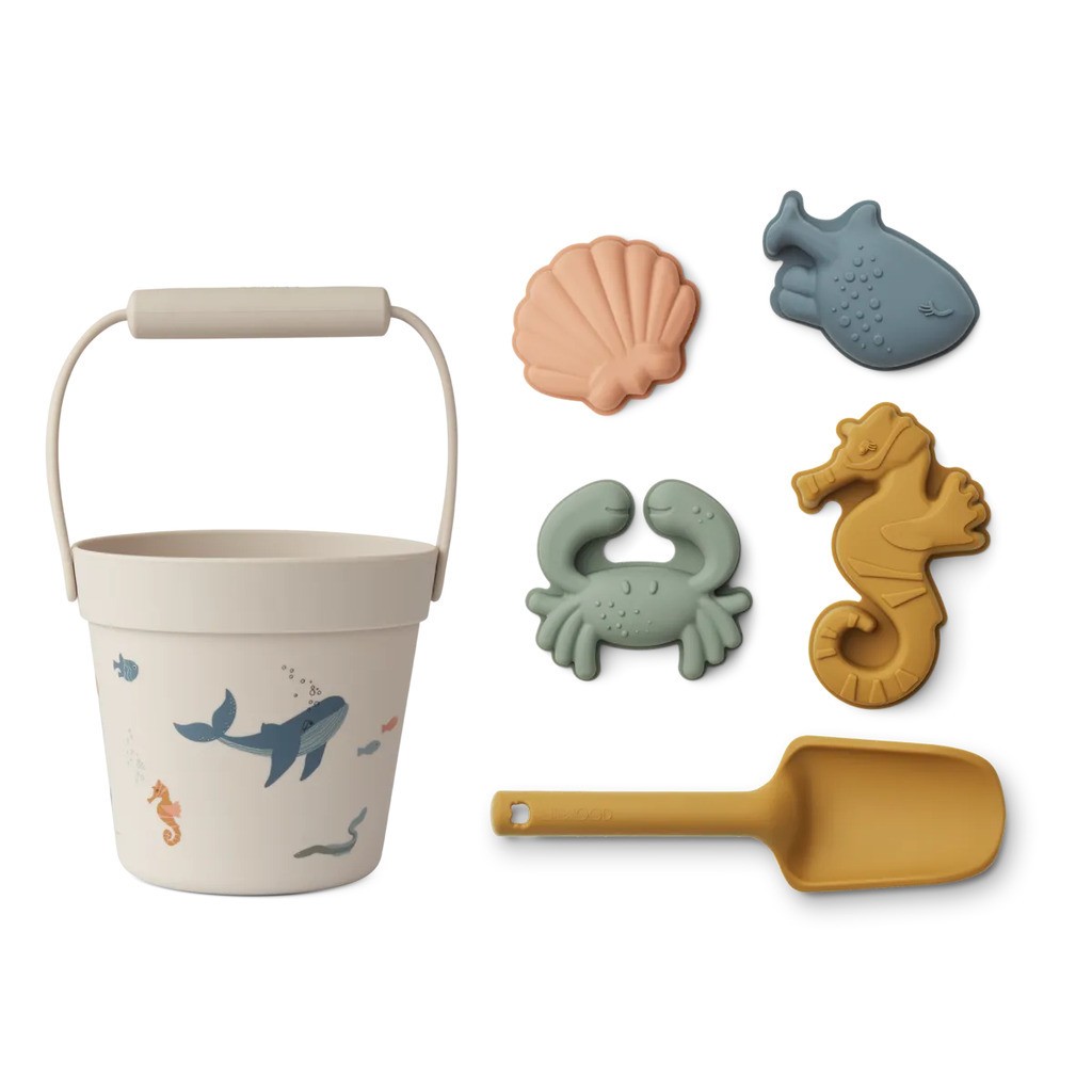Dante Sandsæt Silikone, Sea Creature/Sandy, 6 dele, Liewood