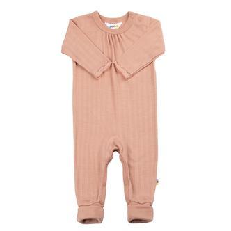 Heldragt m. fod, Fersken, Uld/Silke, Joha