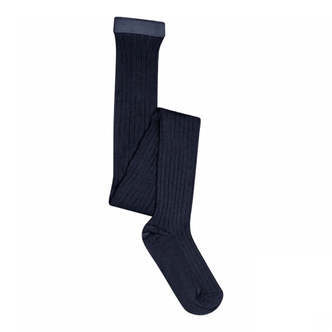 Bomuld Rib Strømpebukser, Navy, MP Denmark