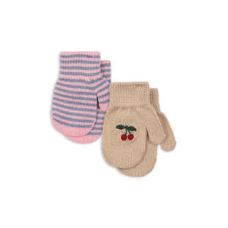 2-Pak Vanter, Cherry/Stripe, Konges Sløjd