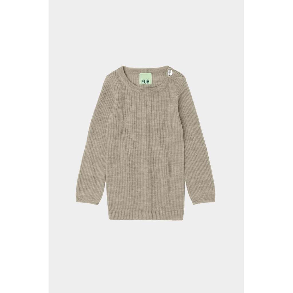 Baby Rib Bluse, Oat Melange, FUB