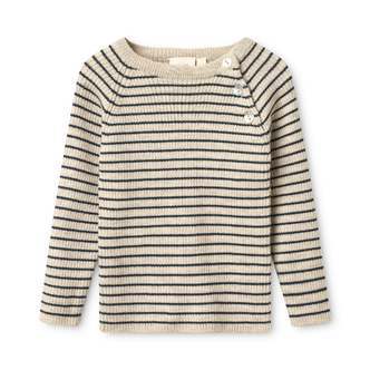 Flye Sweater Uld, Oat mel/Navy, Flöss