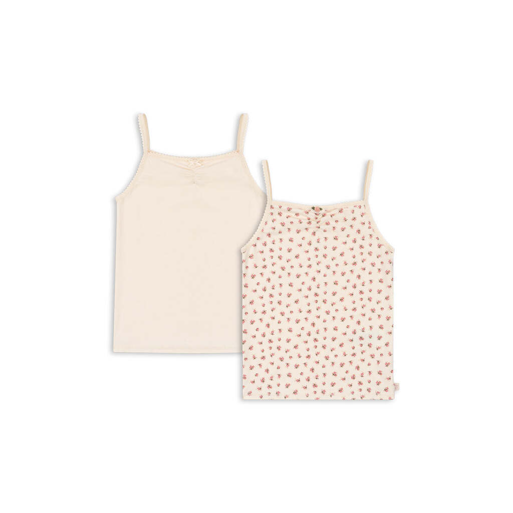 2-Pak Undertrøje Strap Top, Buttercream/Bloomie, Konges Sløjd