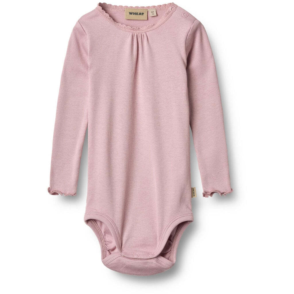 Lotta Langærmet Body, Lavender Mist, Wheat