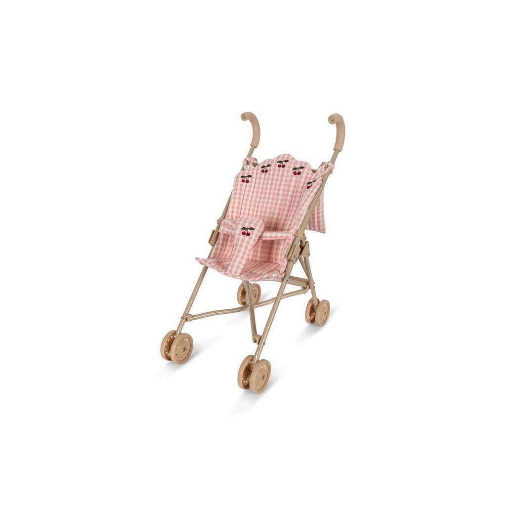 Dukke Klapvogn, Powder Pink Check, Konges Sløjd
