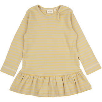 Stribet Kjole, Yellow Sun/Dark Off White, Petit Piao