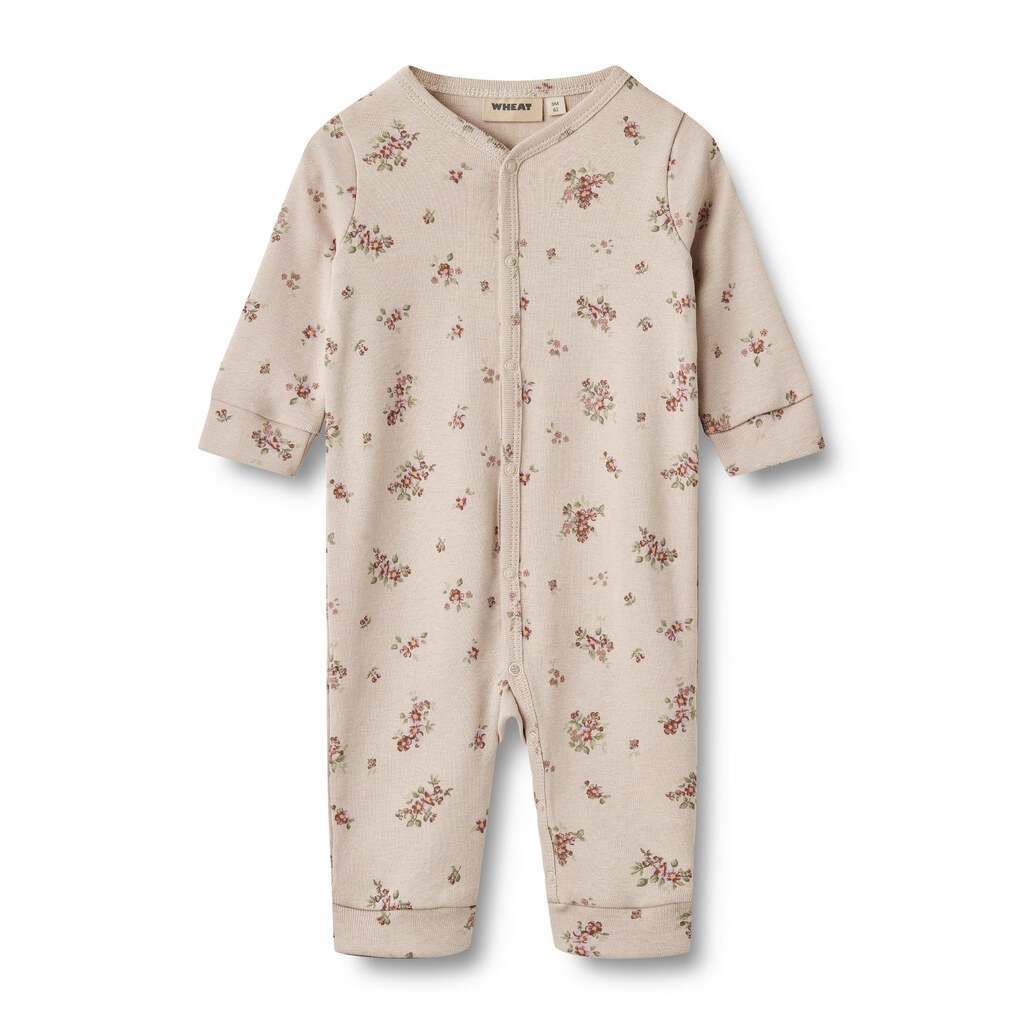 Nikola Sleepsuit, Pale Lilac Flowers, Wheat