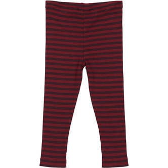 Stribet Leggings, Dark Grape/Biking Red, Petit Piao