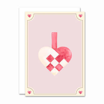 Julehjerte, A7 Kort m. Kuvert, All By Voss