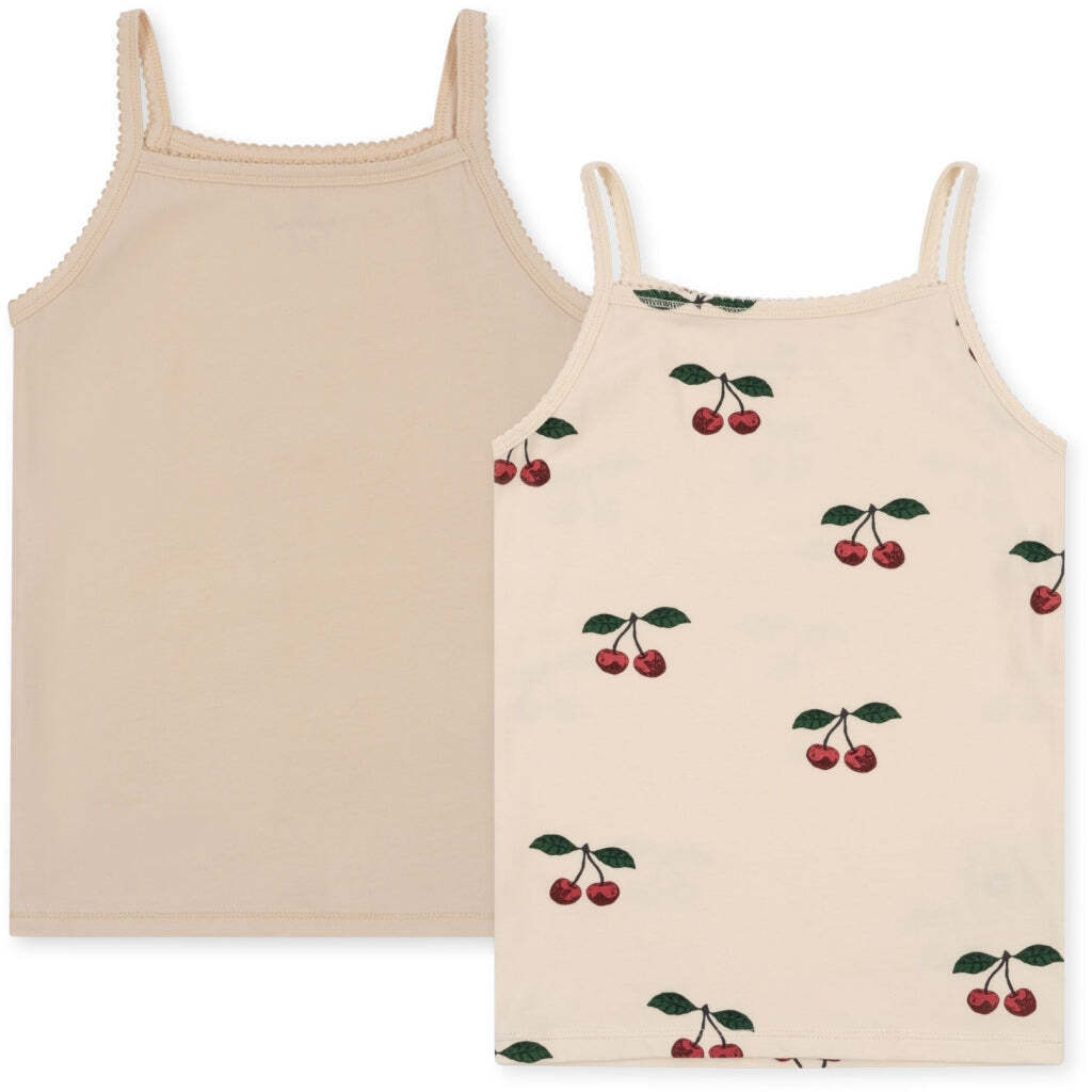 2-Pak Undertrøje Strap Top, Ma grande cerise/Nouvelle peach, Konges Sløjd
