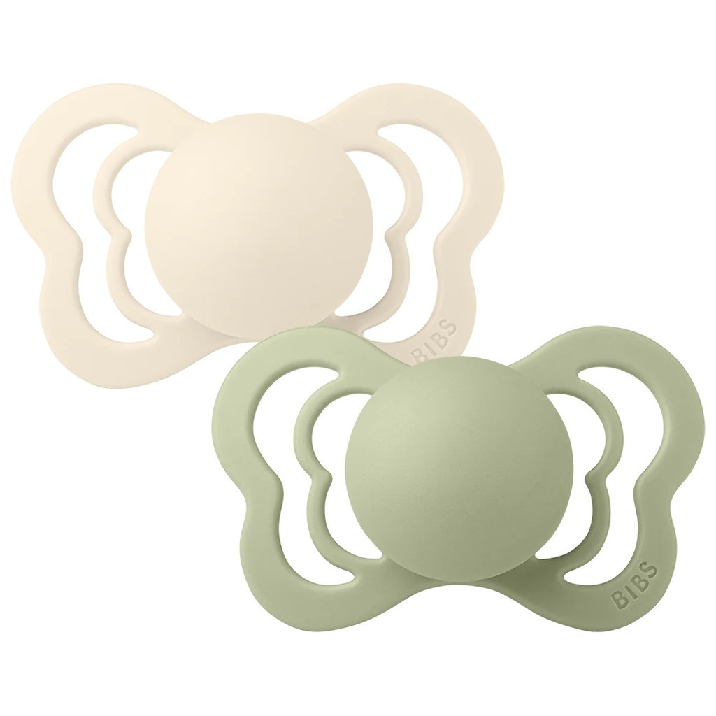 BIBS Sut, Couture Latex, 1, Ivory/Sage, 2-pak, 0-6 mdr.