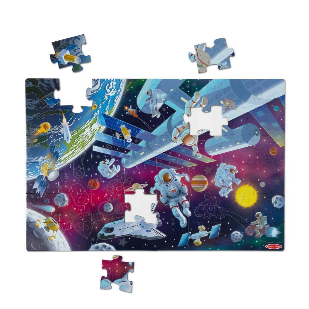 Gulvpuslespil, Ydre Rum, Selvlysende, 48 brikker, Melissa & Doug