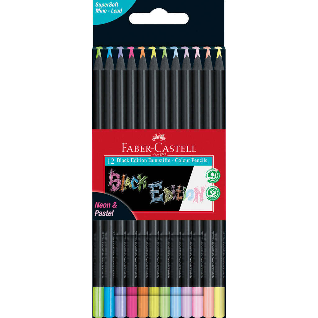 12 farveblyanter, Neon/Pastel, Faber-Castell