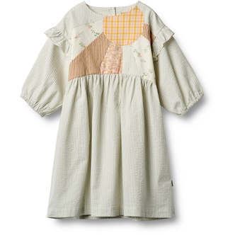 Sleeve Gro Kjole, Summer Blue Sky, Wheat