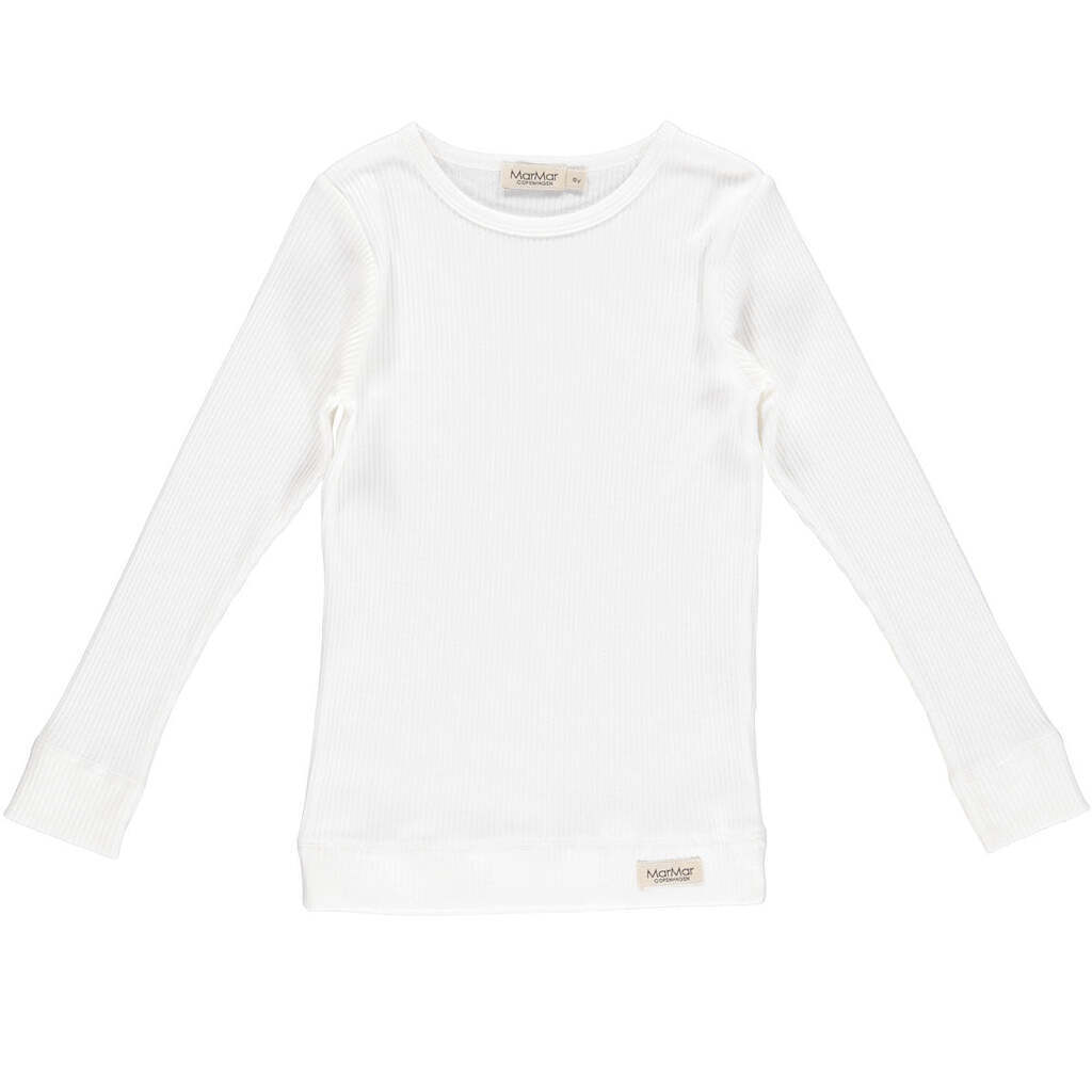 Langærmet T-shirt, Modal, Gentle White, MarMar