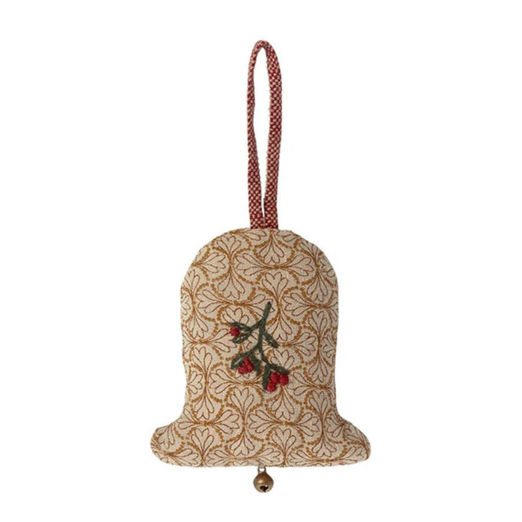 Klokke i Stof, Rød, Julepynt Maileg